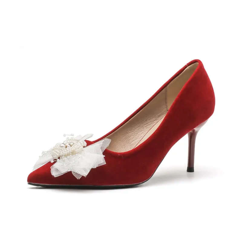 Dunnu Slim Heel High Heels 7CM Women's-6
