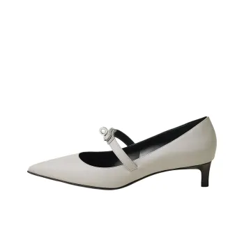 HERMES Kiara 40 Slim Heel High Heels 4cm Women's Light Gray