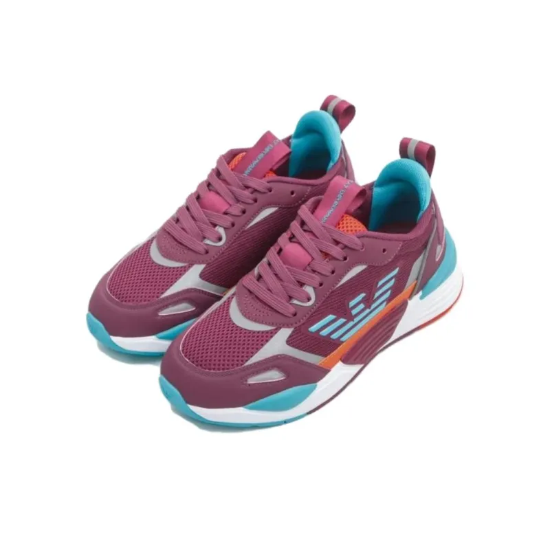 EMPORIO ARMANI EA7 Breathable Low Top Casual Shoes Women's Purple-4