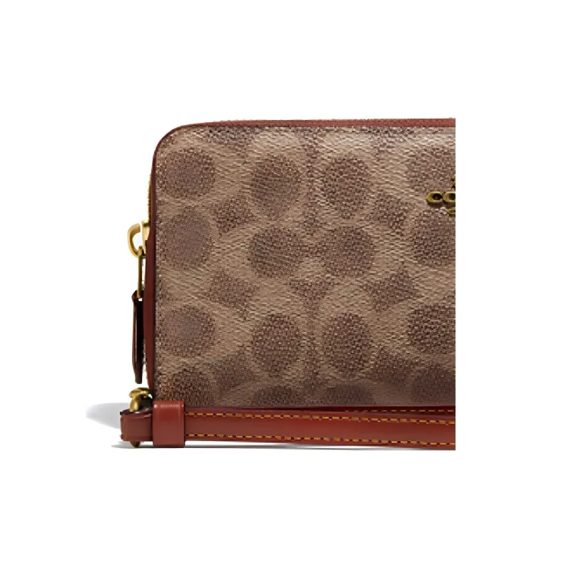 COACH Continental Wallet Canvas Wallet Women's Tan Monogram-1