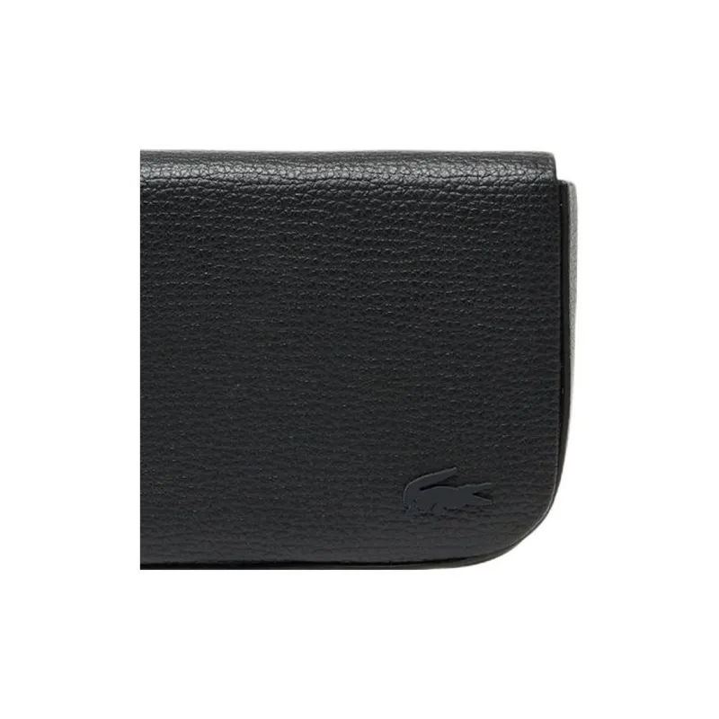 LACOSTE Cow Leather Card Holder Men's Black-4