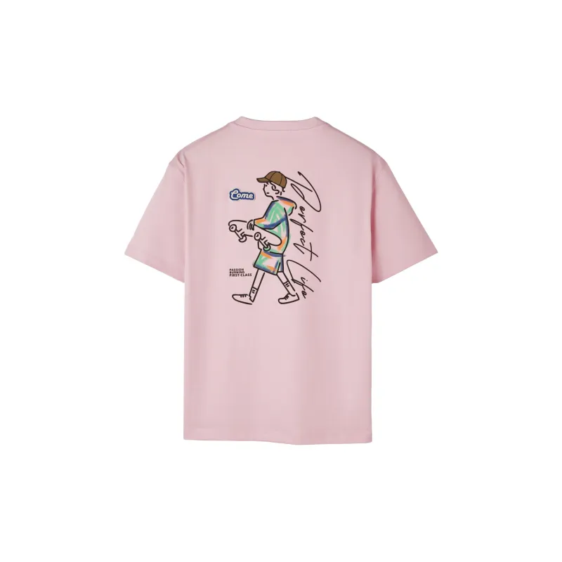 HLA T Shirts Men Pink Pattern B1-1
