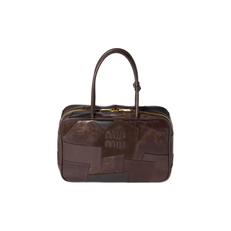 MIU MIU Beau With Cow Leather And Sheepskin Handbag Large Size Women's Briarwood-0