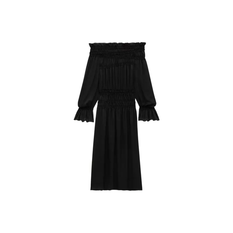 SAINT LAURENT Long Sleeved Dress Women's Black-1