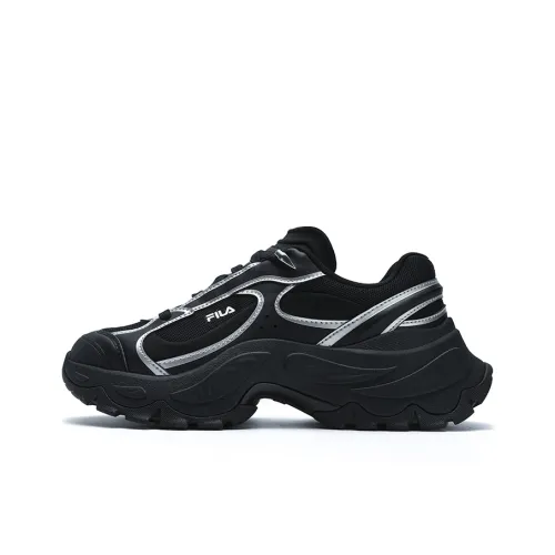 FILA SOFIA 4 Abrasion Resistant Low Top Chunky Sneakers Women's Black White