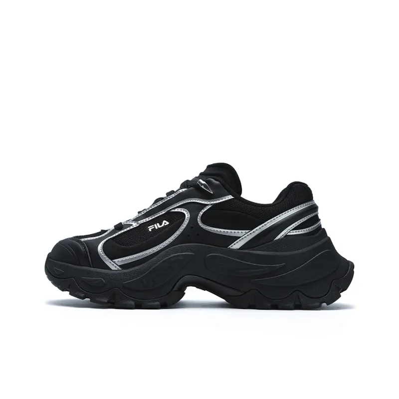 FILA SOFIA 4 Abrasion-Resistant Low-Top Chunky Sneakers Women's Black White-0