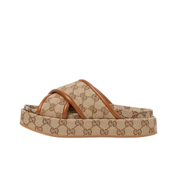GUCCI Slip Resistant Slide Slippers Women's Dark Brown