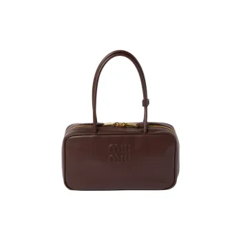 MIU MIU Beau Calfskin Handbag Medium Size Women's Heather Wood Color