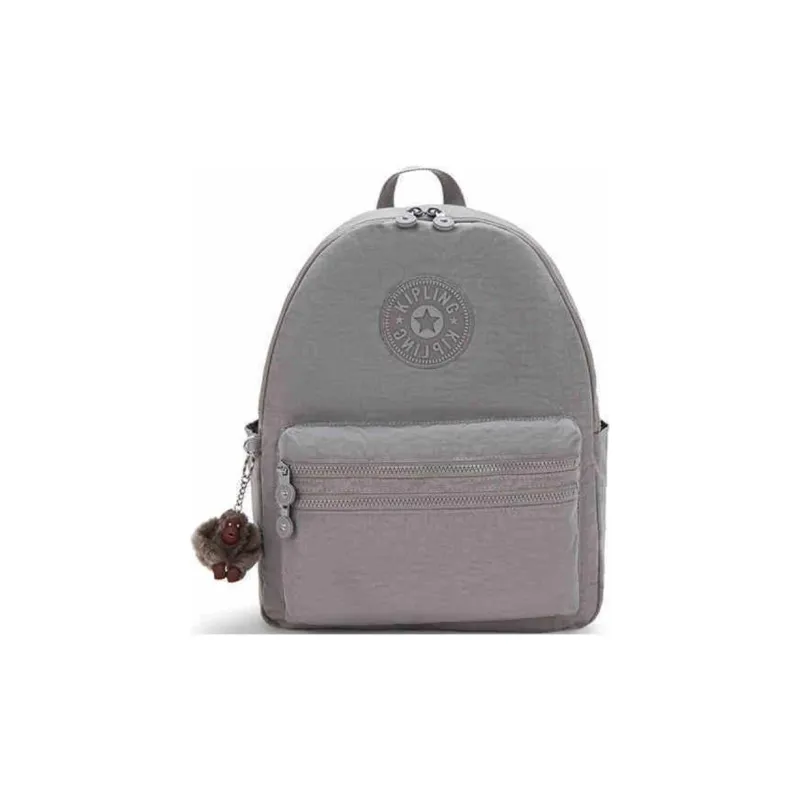Kipling Fabric Backpack Large Size Unisex Lotus Pink/Blue Gray/Cloud Gray-6