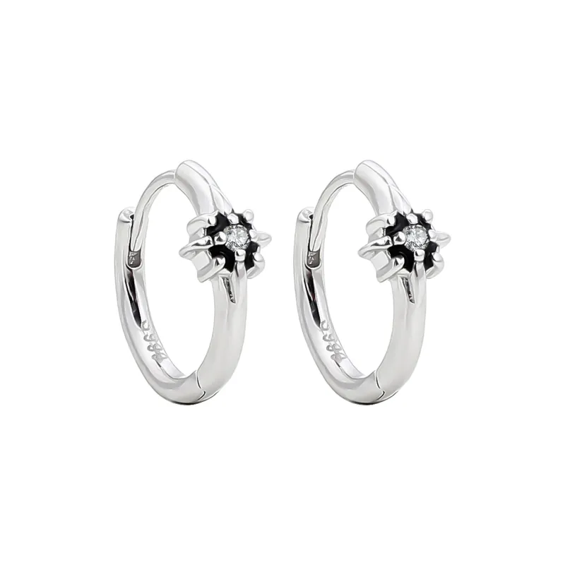 MAGICPOLE 999 Silver Zircon Earrings Unisex Silver-5