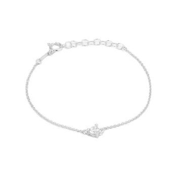 Radiant Zircon, Stainless Steel Bracelets Women's Silver