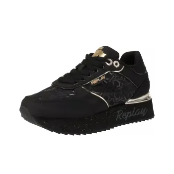 REPLAY Penny All Abrasion Resistant Height Increasing Low Top Casual Shoes Women's Black