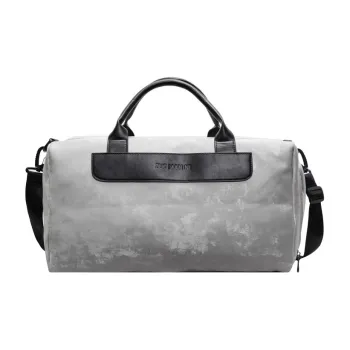 Meow In The Grass PU Travel Bag Unisex Khaki/Gray