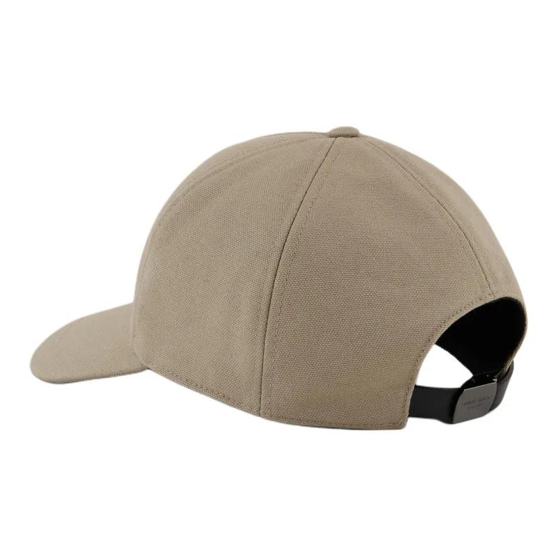 EMPORIO ARMANI Cotton Baseball Cap With Leather Logo-1