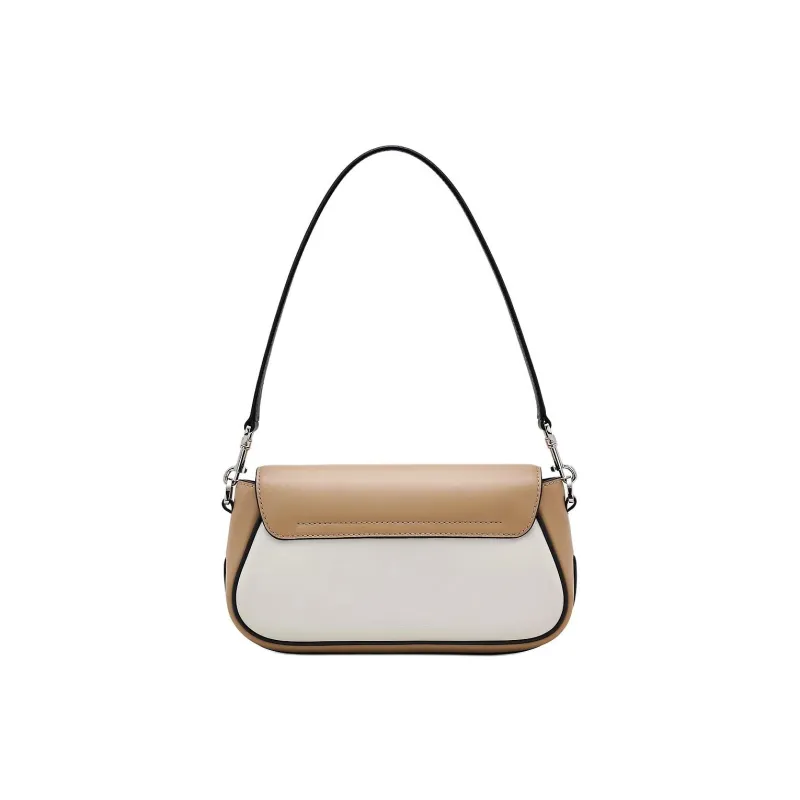 MARC JACOBS Leather Shoulder Bag Women's Khaki & White-3
