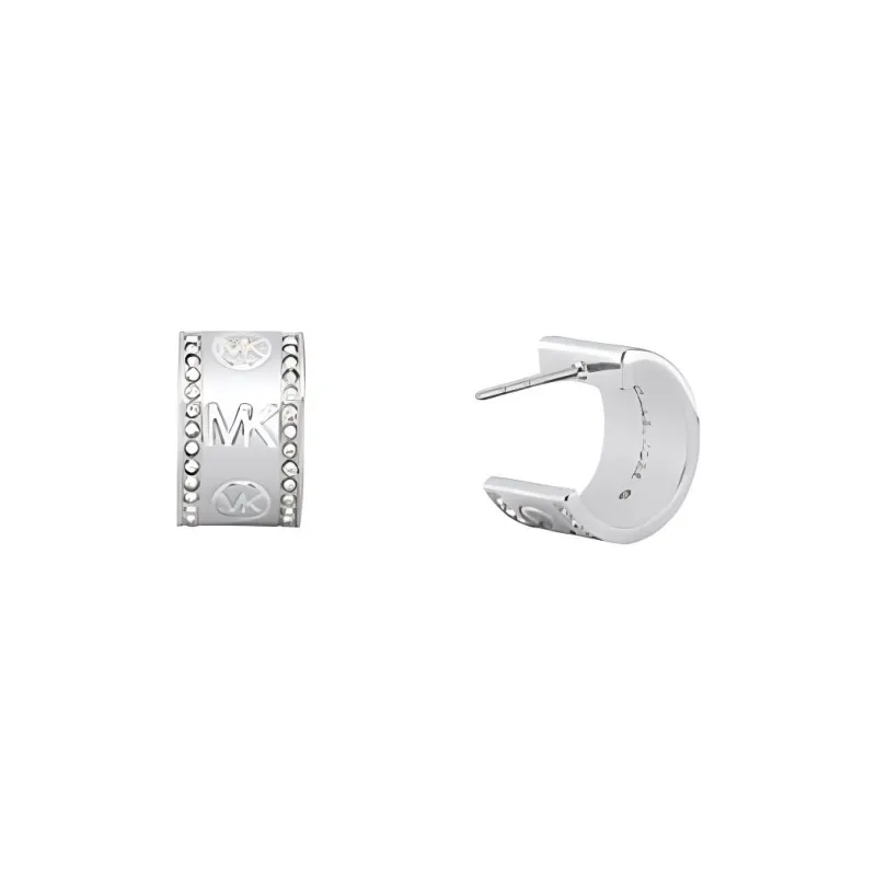 MICHAEL KORS Pavé Logo Huggie Hoop Earrings-1