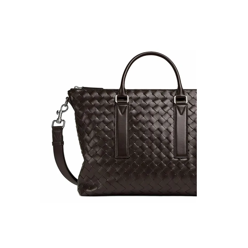 Bottega Veneta Calfskin Portable One Shoulder Crossbody Briefcases Men's Gummies-4