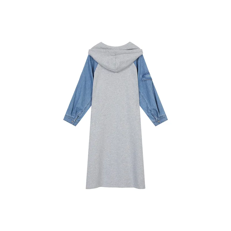 ELF SACK Long Sleeved Dress Women's Heart Heather Gray-1