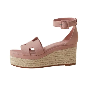 HERMES Elda One Strap Sandals 7.5cm Women's Pink