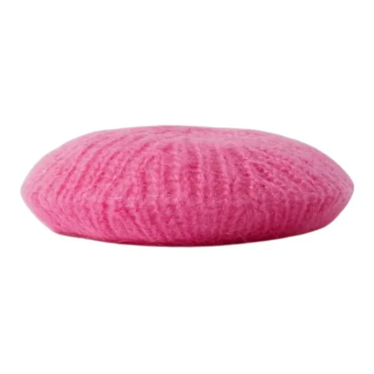 GANNI Logo Embroidered Knit Beret Beanie-3