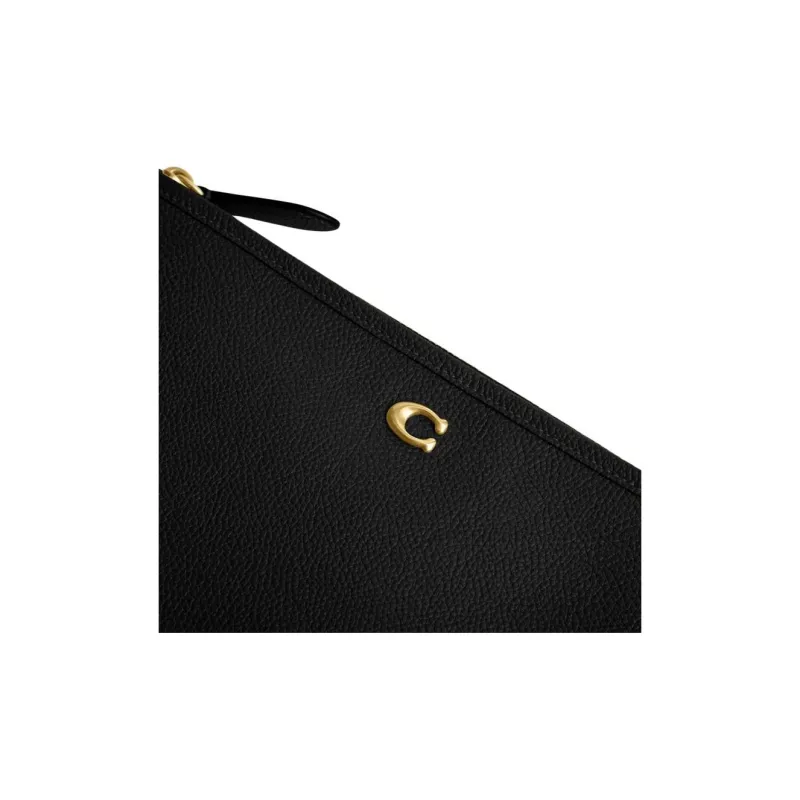 COACH Pouch Cow Leather Mahjong Set Clutches Large Size Unisex Black-3