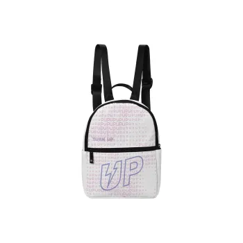 TURN UP Polyester Backpack Small Size Unisex White