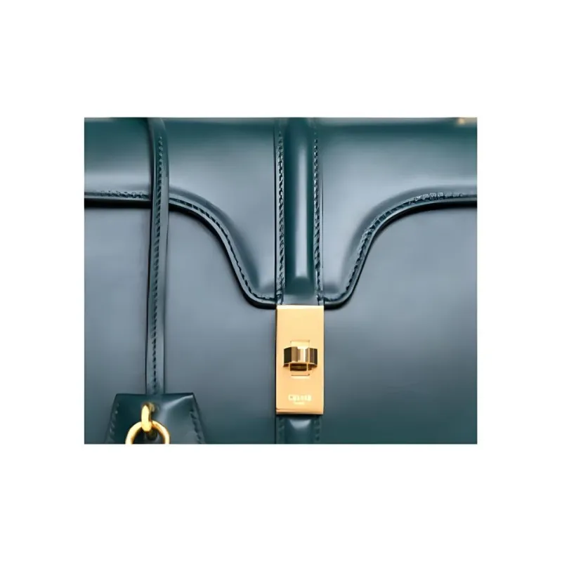 CELINE 16 Cow Leather Handbag Women's Amazon Green-3