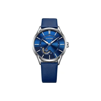 RARONE Warship Series Steerer Automatic Mechanical Movement Genuine Leather Strap Watch Men's Watches Cut Out Dial