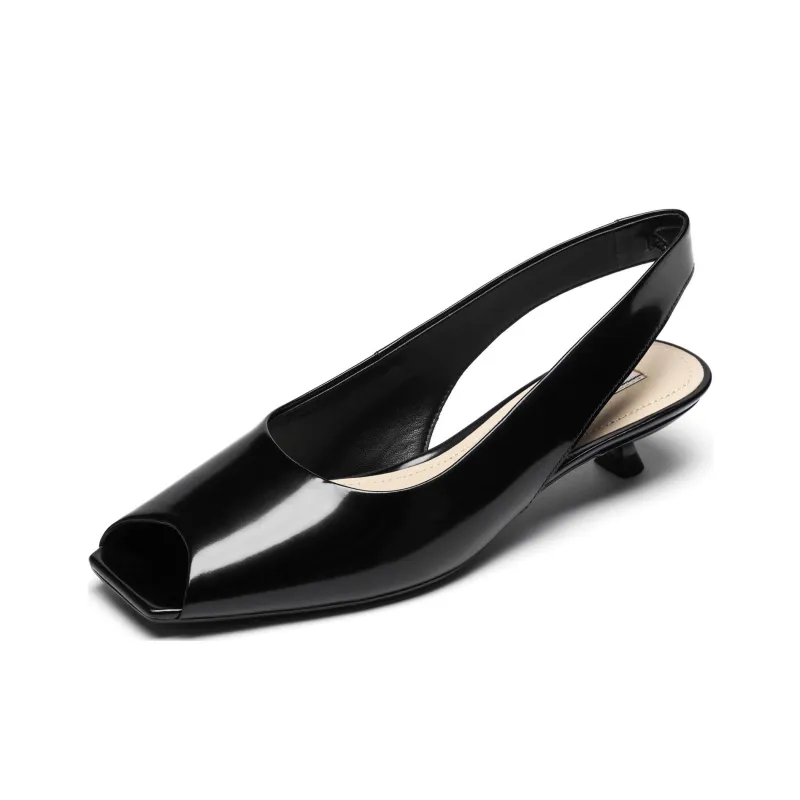 73Hours Mido Road Flared Heel High Heels 3cm Women's-5