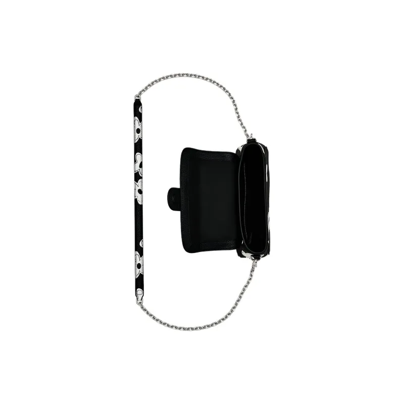 MARC JACOBS Leather Shoulder Bag Women's Black & White-3