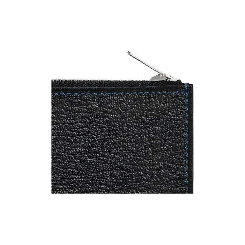 HERMES Mysore Goat Skin Card Holder Women's Black/Marine Blue/Dark Blue-3
