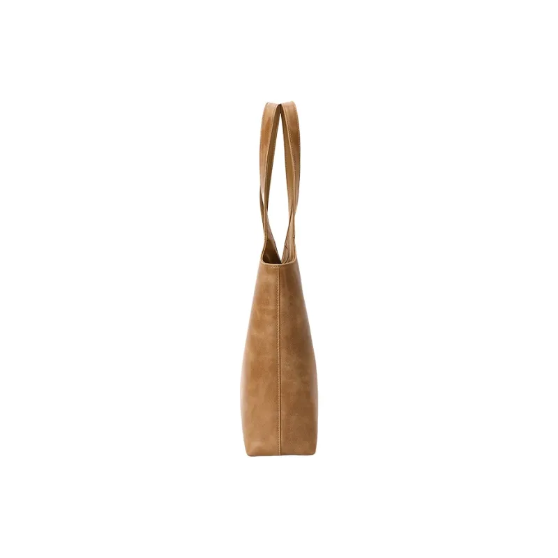 CASSILE Cow Leather Shoulder Bag Women's Light Brown-3