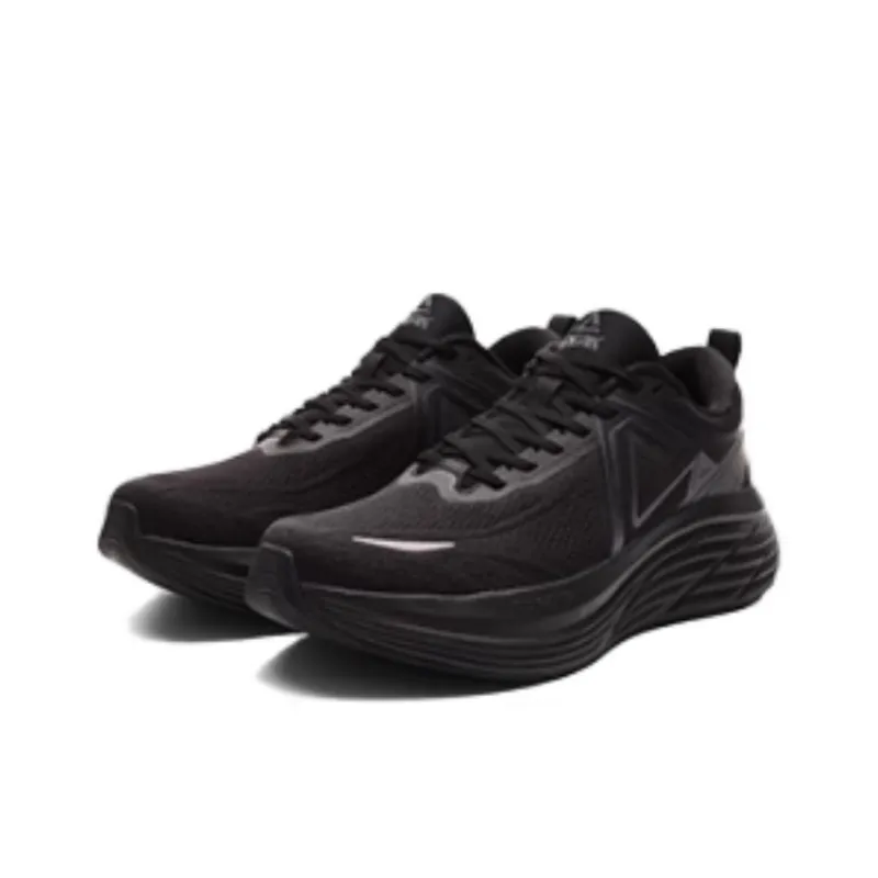 PEAK Cushioning, Slip Resistant, Abrasion Resistant, Impact Resistant, Rebound Low Top Running Shoes Men's Black-1