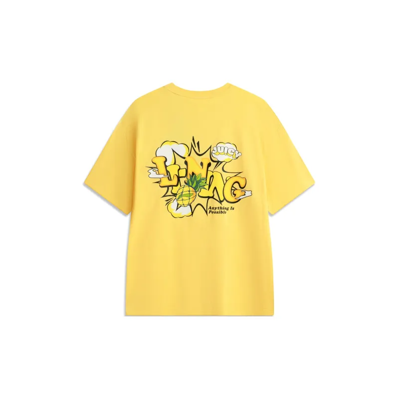 LiNing Sports Life Collection T Shirt Unisex Dynamic Yellow-1