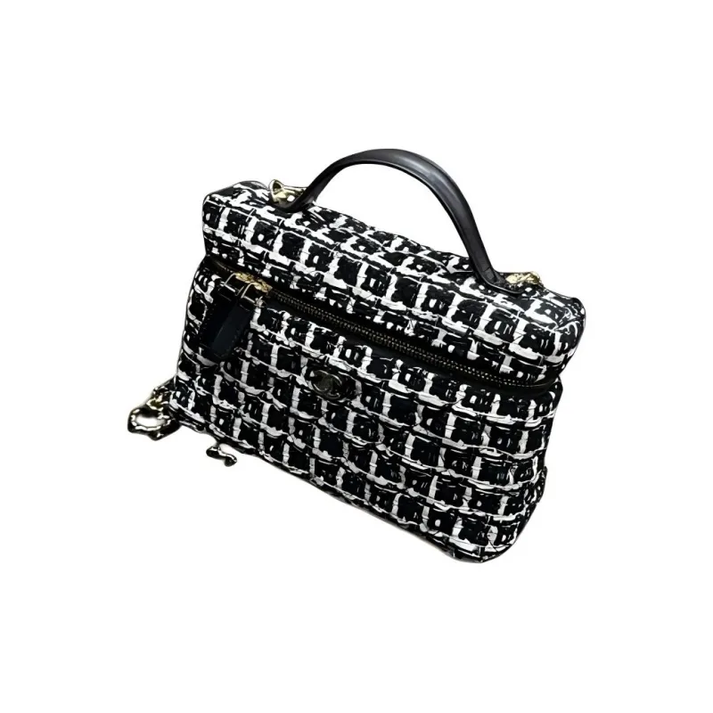 CHANEL Tweed Shoulder Bag, Crossbody Bag, Handbag Women's Black-1