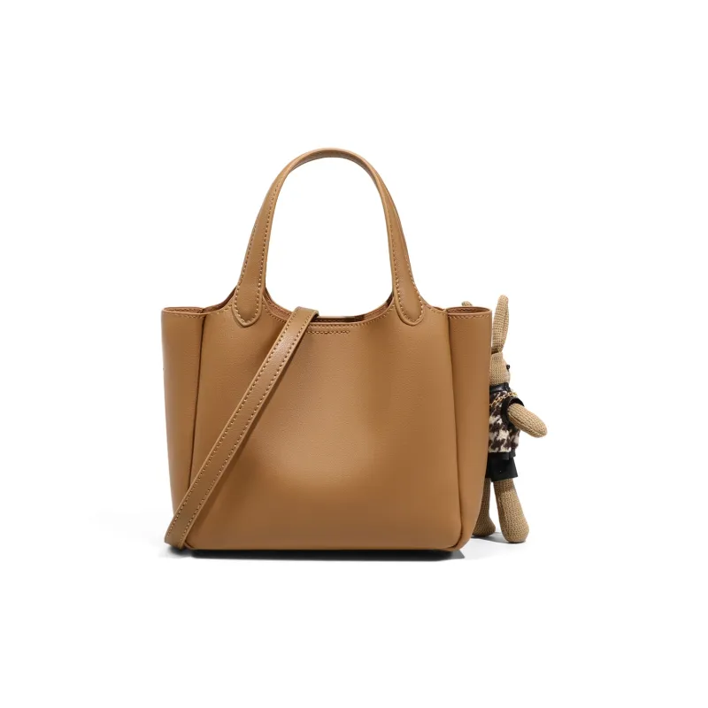 MILLIE'S Cow Leather With Synthetic Leather Handbag, Shoulder Bag, Crossbody Bag, Bucket Bag Regular Women's Caramel-4