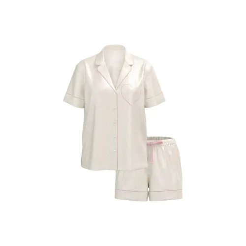 Victoria's Secret Pajama Set Women's Coconut White