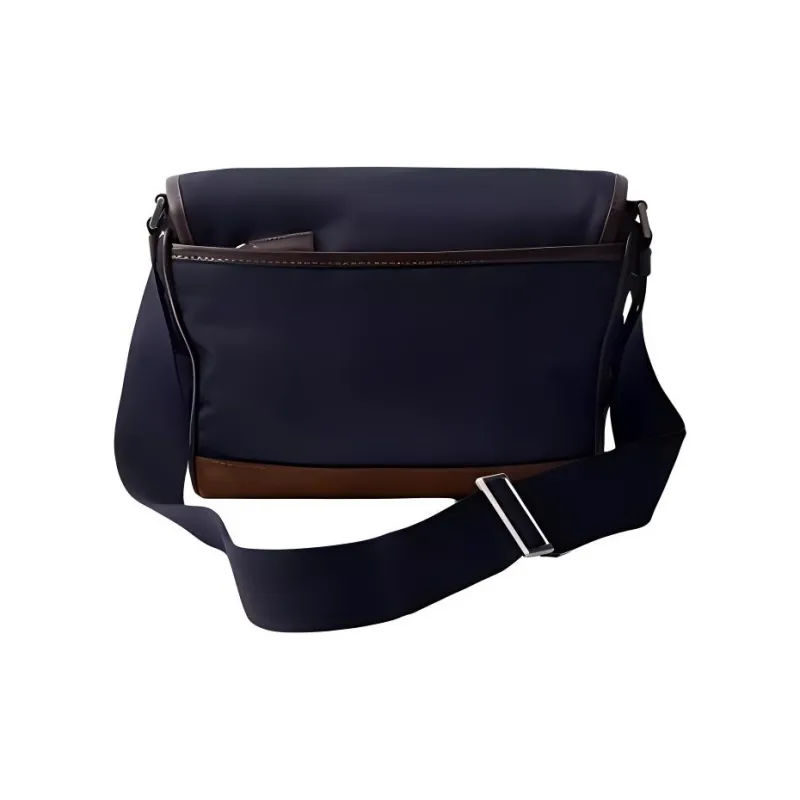 PRADA Recycled Nylon Shoulder Bag Trumpets Men's Blue & Coffee-5