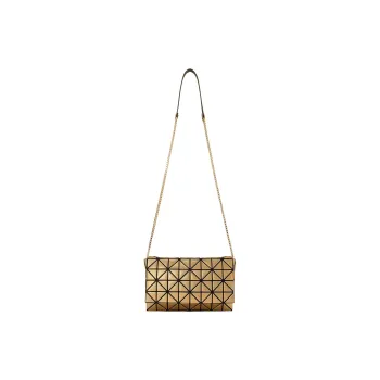 ISSEY MIYAKE PLATINUM COFFRET Polyurethane Shoulder Bag Women's Gold