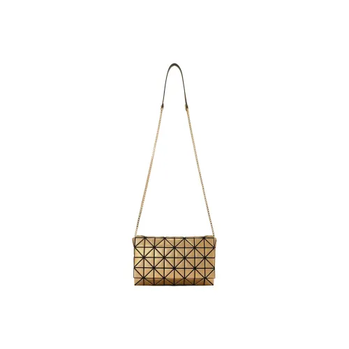 ISSEY MIYAKE PLATINUM COFFRET Polyurethane Shoulder Bag Women's Gold