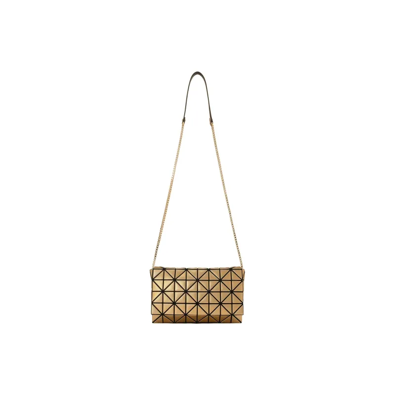 ISSEY MIYAKE PLATINUM COFFRET PU Shoulder Bag Women's Gold-0