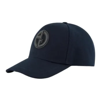 GIORGIO ARMANI Cotton Baseball Cap With Leather Logo