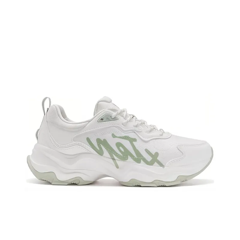 XTEP Cushioning, Wear Resistant Low Top Running Shoes Women's White Green-1