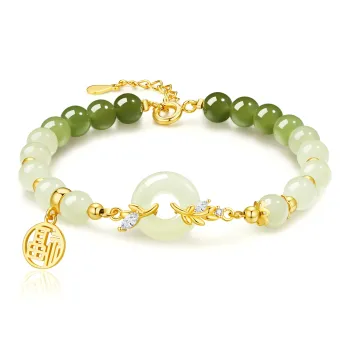 Yuanyanghuangjin Hetian Jade Bracelets White Jade Unisex