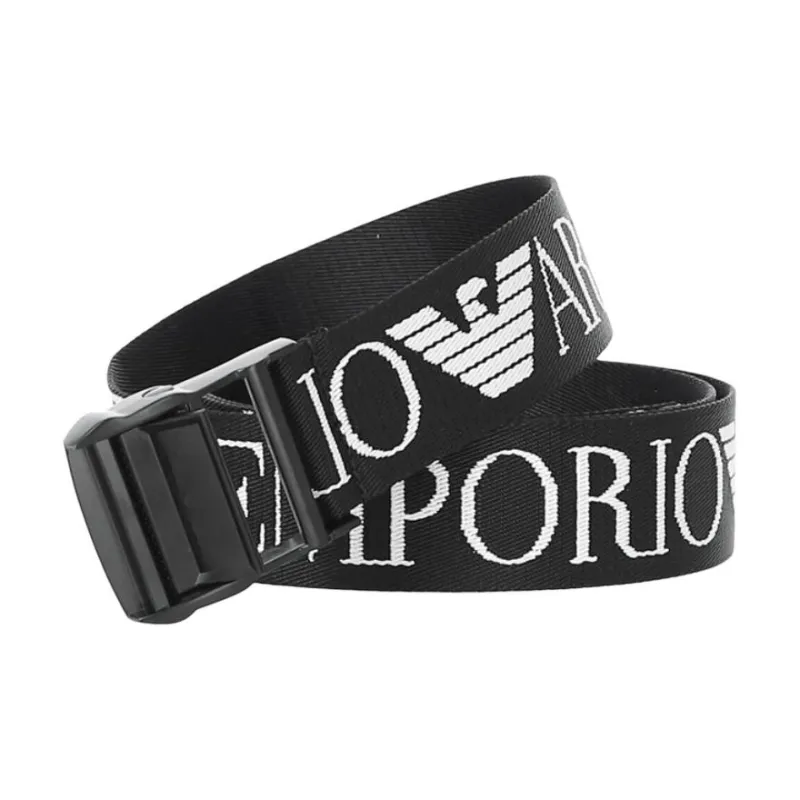 EMPORIO ARMANI Logo print Buckled Belt-3