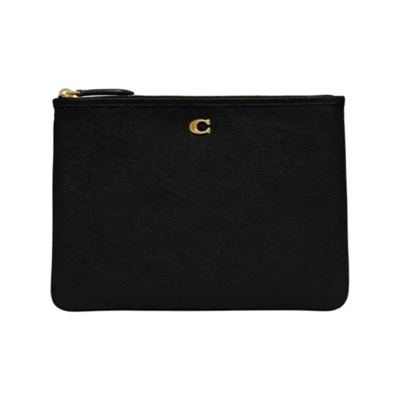COACH Pouch Cow Leather Mahjong Set Clutches Large Size Unisex Black-0