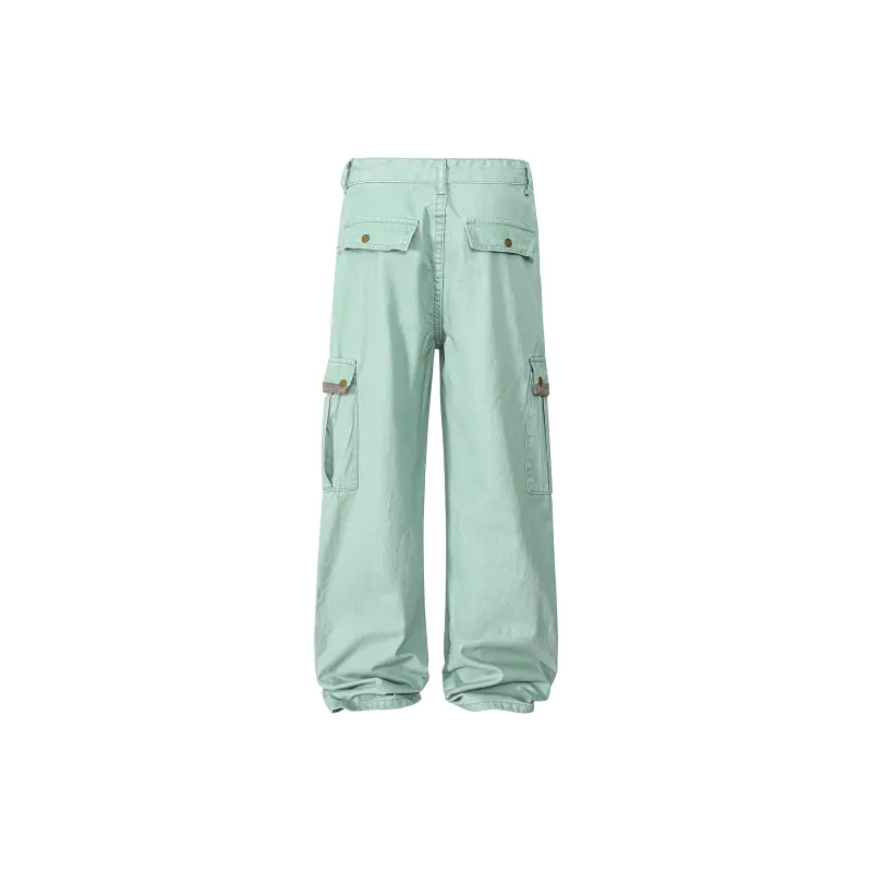 HOKLV Cargo Pants Unisex Light Green-26