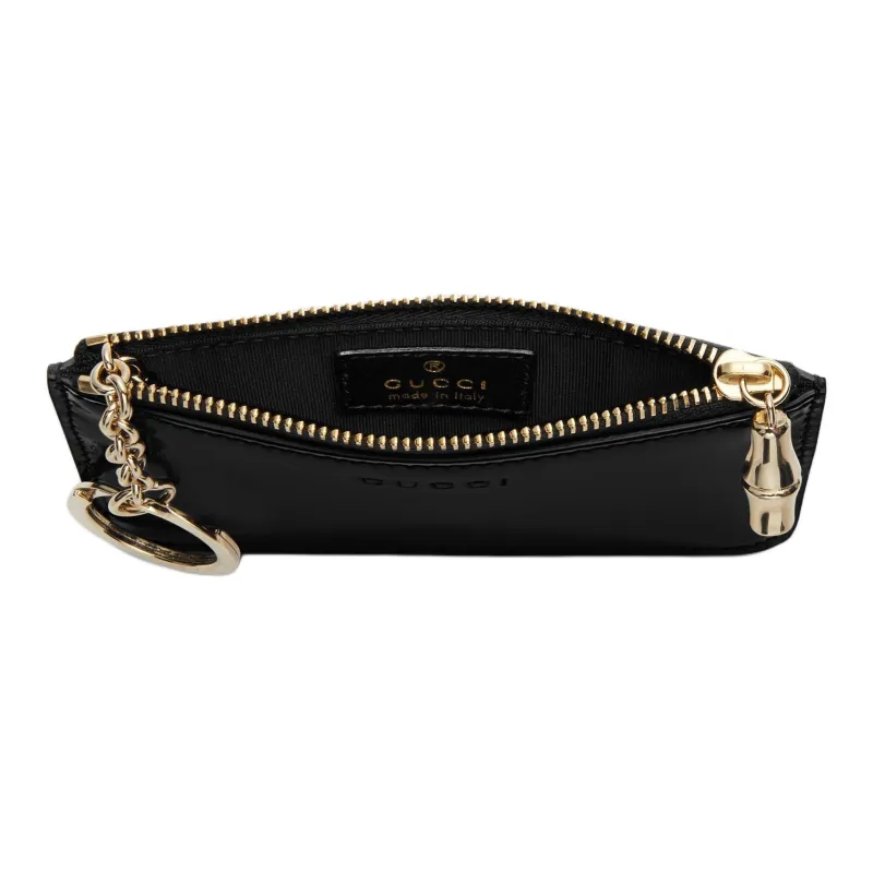 GUCCI Leather Key Pouch Trumpets Women's Black-4