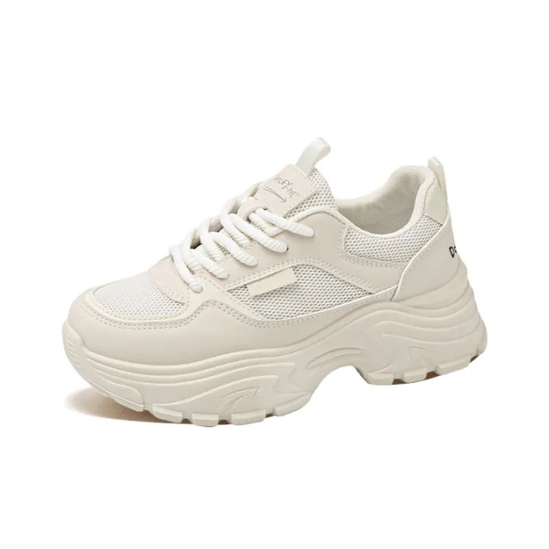 Budding Bear Anti-Slip Wear-Resistant Breathable Lightweight Height Increasing Low-Top Chunky Sneakers Women's-17