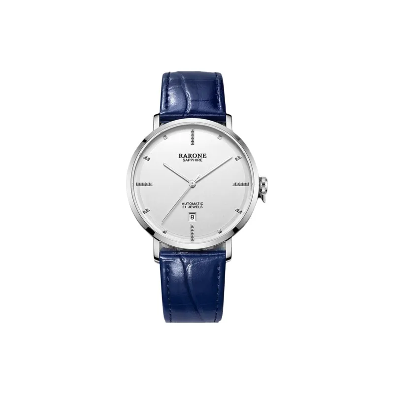 RARONE Master Collection Elegance Mechanical Movement Genuine Leather Strap Watch Men's Watches White Dial-5